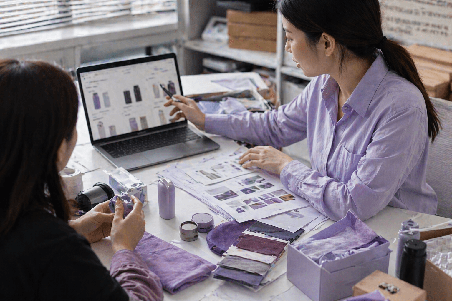 Sourcing specialist reviewing products and supplier options